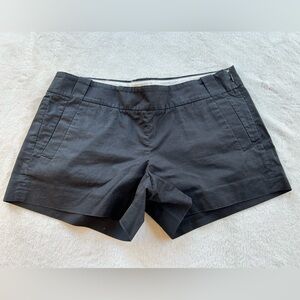 J. Crew Flat Front Side Zip Black Cotton Shorts Sz. 29